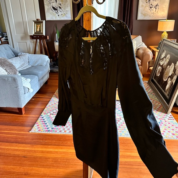 Anthropologie Aijek 100% Silk Lace Insert Shift 4 - Picture 1 of 12